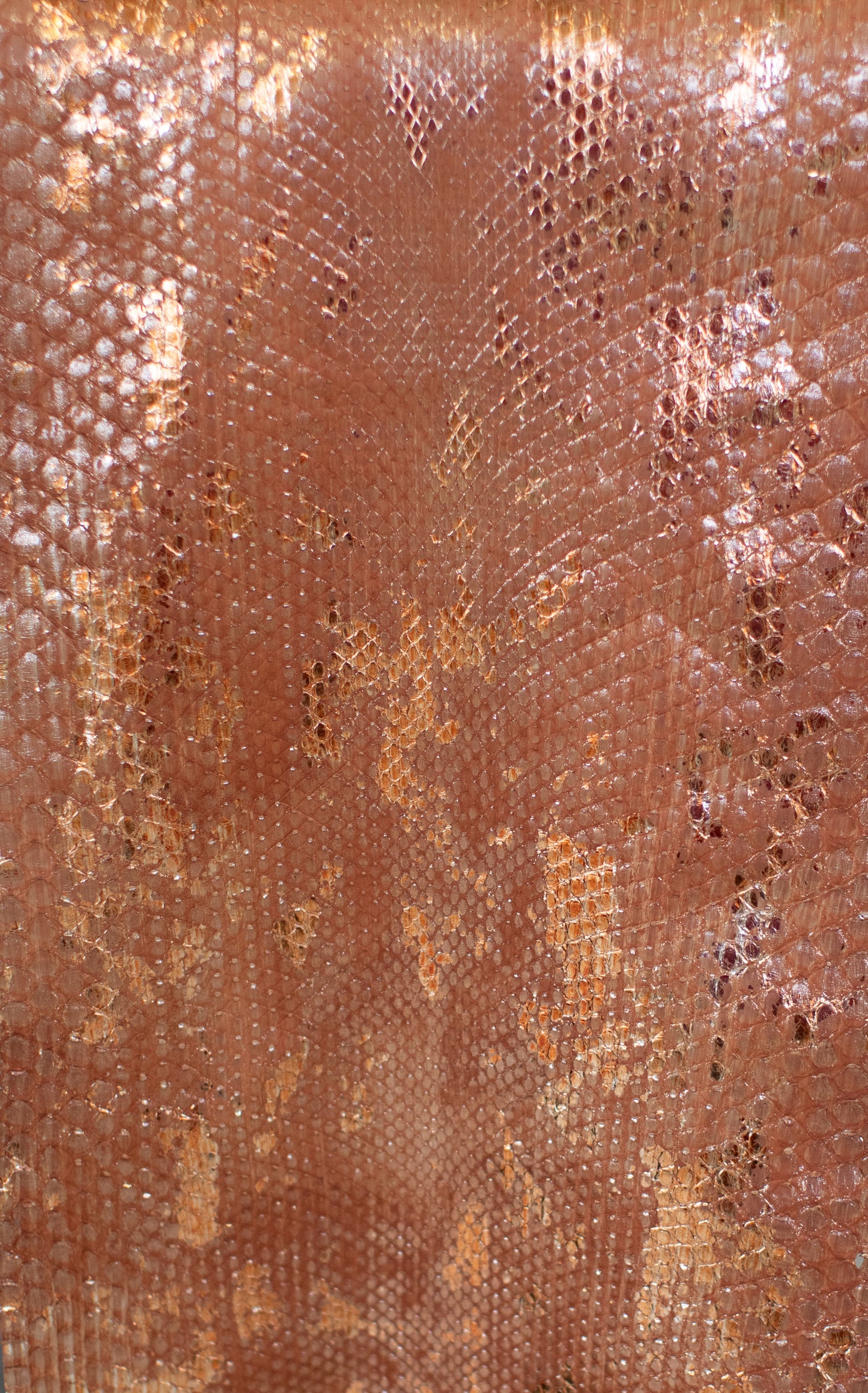 2.3 M Front Cut Copper and Rust Metallic Python Leather