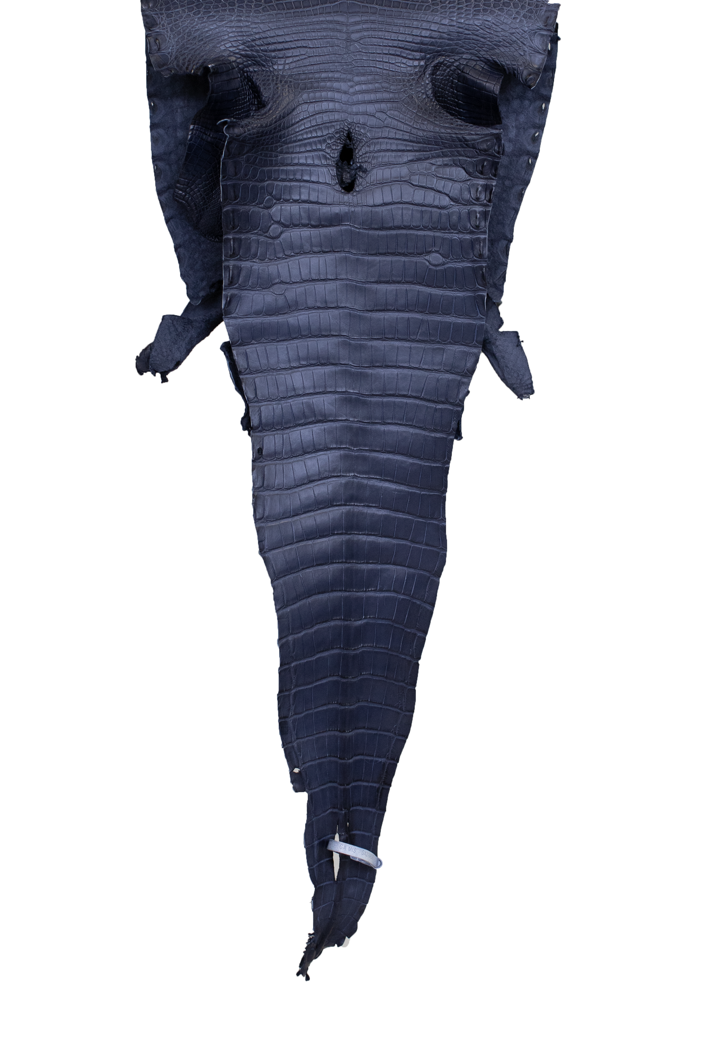 36 cm Grade 1/2 Navy Blue Matte Farm Raised American Alligator Leather - Tag: GA21-0046345