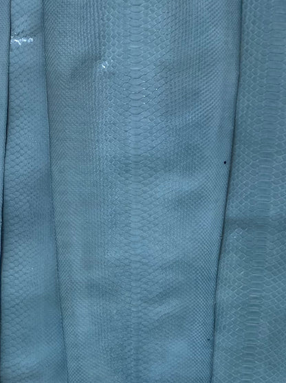Hydrangea Blue Glazed Python Leather - Back Cut, Grade 1